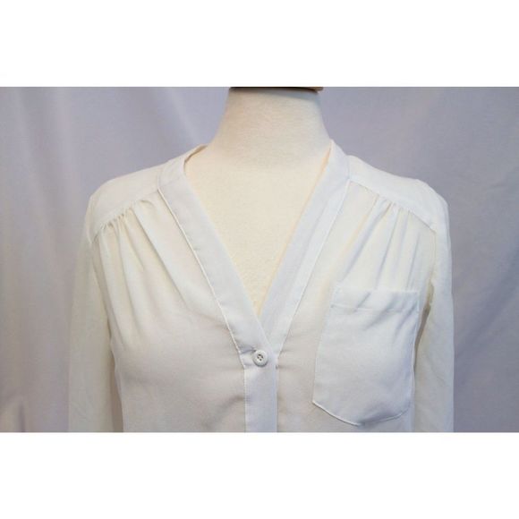 Alloy White Sheer Hi Lo Blouse Size S - Picture 6 of 6